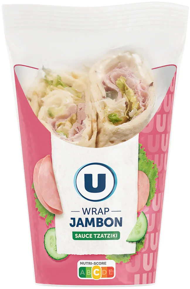 Sandwich Wrap jambon cuit crudités tzatziki