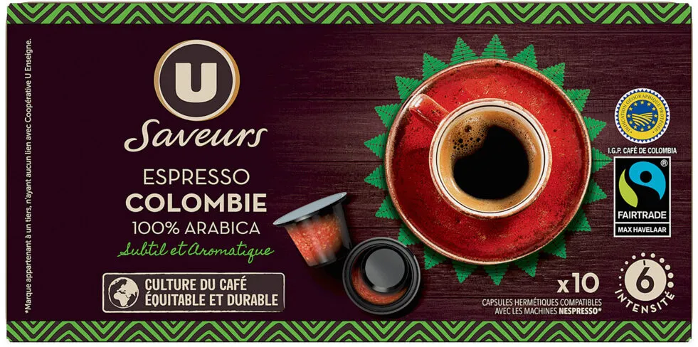 Café torréfié et moulu espresso lungo Colombie