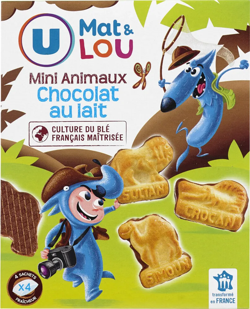 Mini animaux nappés chocolat lait