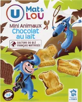 Mini animaux nappés chocolat lait