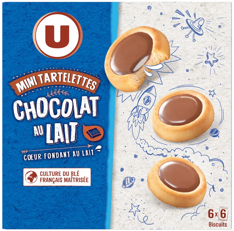 Mini tartelettes au chocolat au lait coeur fondant au lait 225g