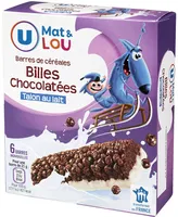 Barres de céréales boules chocolatées talon lait