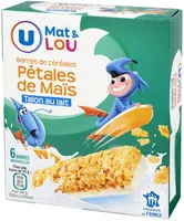 Barres de céréales et pétales de maïs talon lait