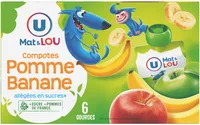 Gourdes compotes allégée en sucres pomme banane