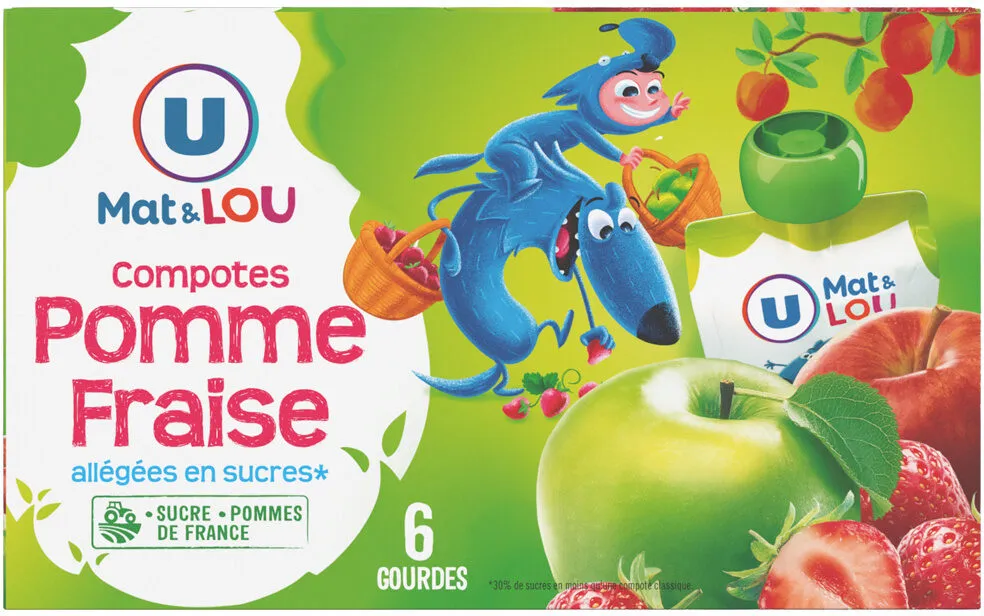 Gourdes allégée en sucres pomme fraise