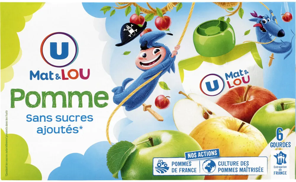 Gourdes à la pomme sans sucre ajouté 6x90g
