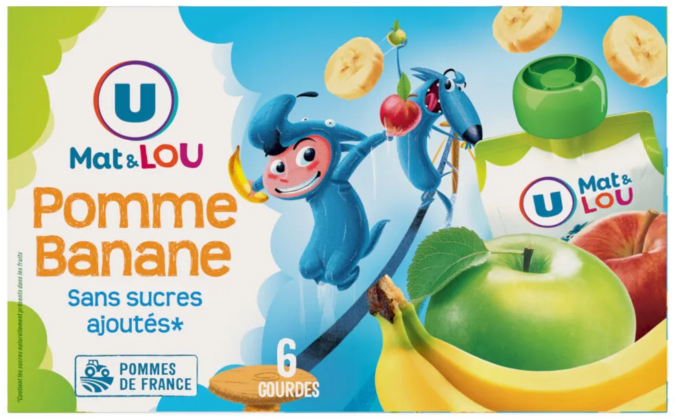 Gourdes pomme-banane sans sucre ajouté 6X90g