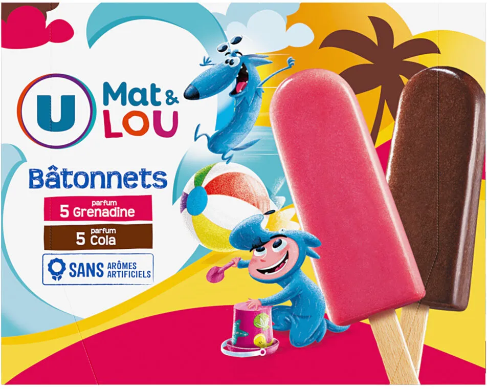 Bâtonnets glace à l'eau parfum cola & grenadine