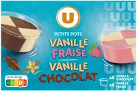 Petits pots vanille fraise & vanille chocolat x12, 342g