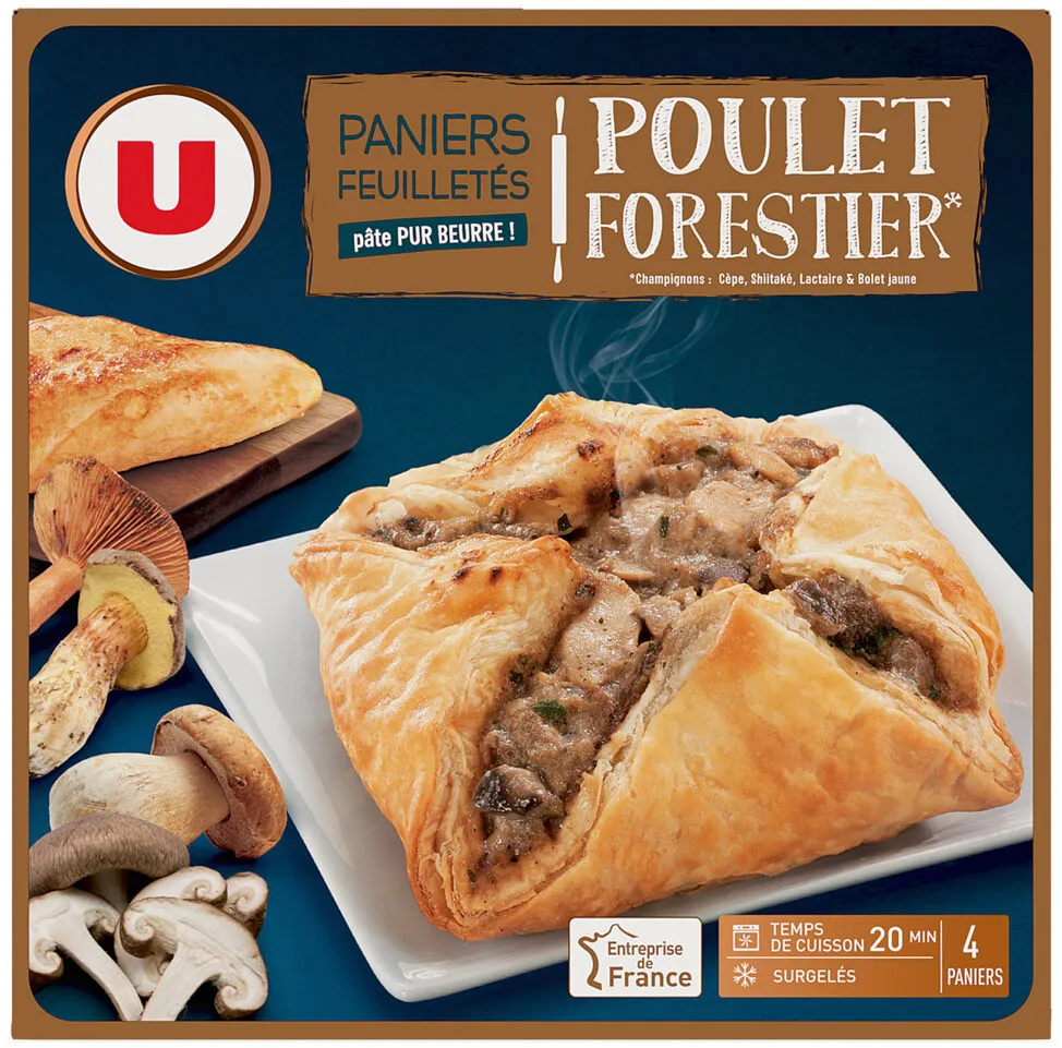 Paniers feuilletés poulet mélange forestier - 4x100g