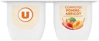 Coupelle dessert de fruits pomme et abricot 4 pots de 100g, 400g
