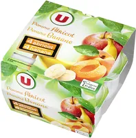 Coupelle dessert de fruits pomme,abricot et pomme,banane