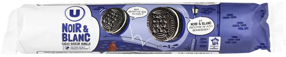 Biscuits fourrés noir et blanc