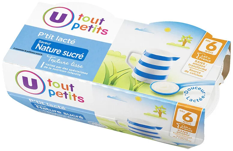 P'tit lacté saveur nature sucré 6 mois,