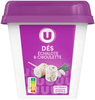Spécialité fromagère au lait pasteurisé dés de salade échalote ciboulette, 32% de MG, pot de 120g