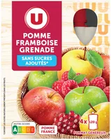 Gourdes dessert fruitier pomme framboise grenade sans sucre ajouté 4x120g