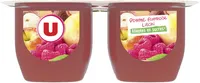 Dessert aux fruits pommme framboise litchi allégé sucre 4x100g