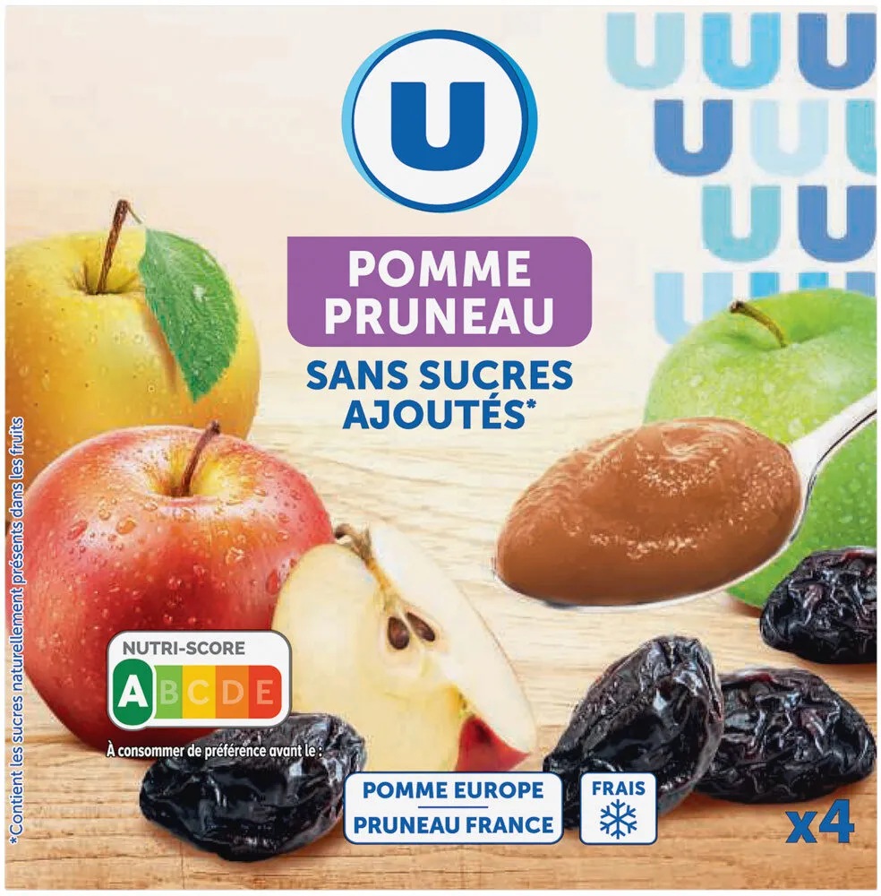 Purée de pommes pruneaux sans sucres ajoutés 4x100g