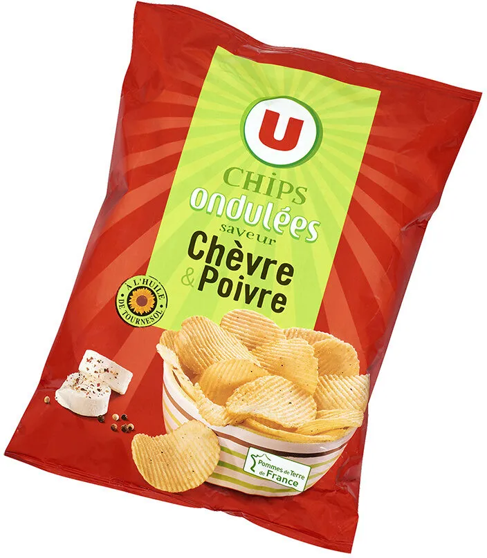 Chips ondulées saveur chèvre poivre