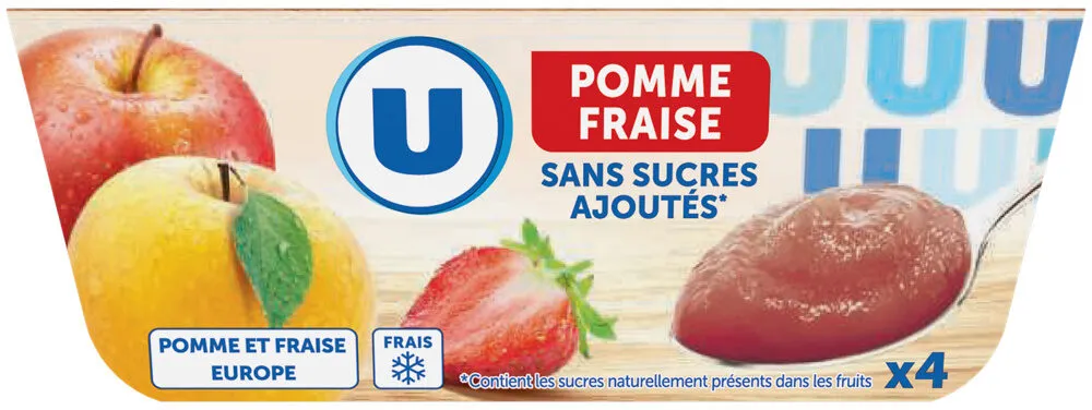 Dessert fruitier sans sucres ajoutés pomme fraise 4x100g