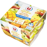 Purée pommes mangues et purée pommes abricots sans sucres ajoutés