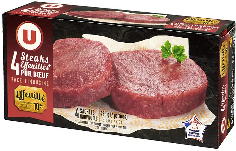 Effeuillés steaks pur boeuf race limousin 10%mg VBF