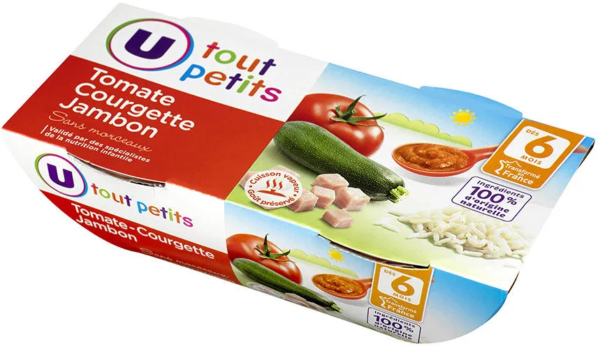 Bols tomate courgette riz jambon 6 mois