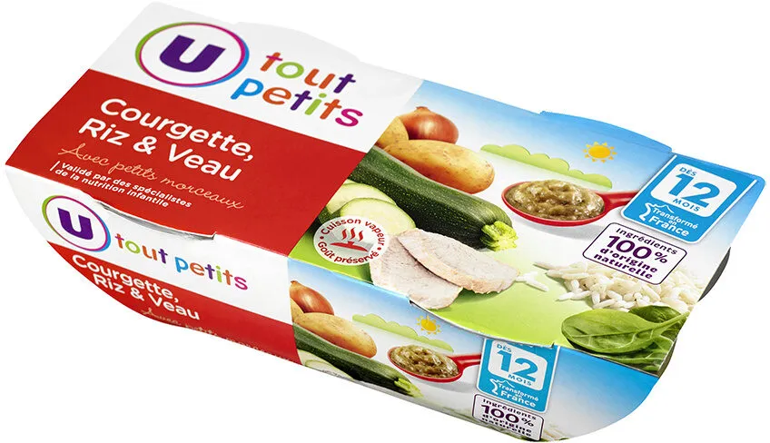 Bols courgette-riz et veau dès 12 mois