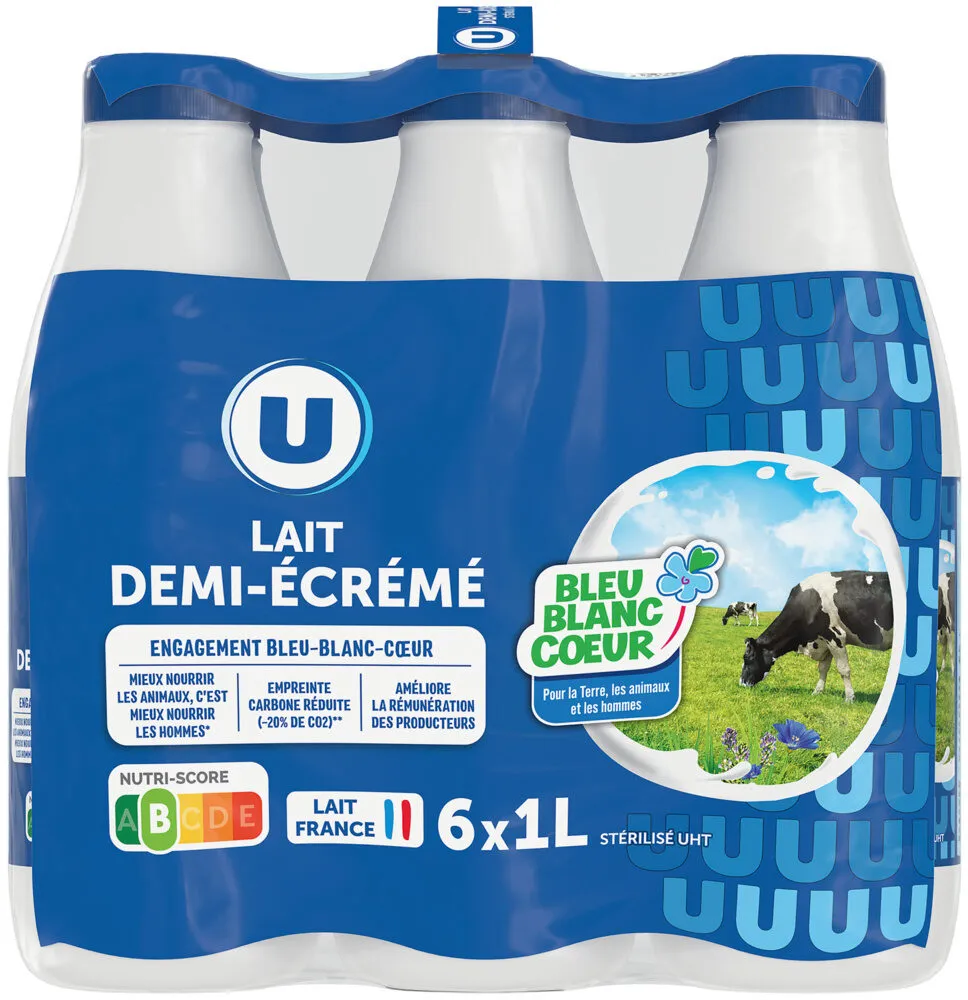 Lait UHT demi-écrémé Bleu Blanc Coeur -
