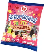 Assortiment bonbons saveurs fruits et caramels