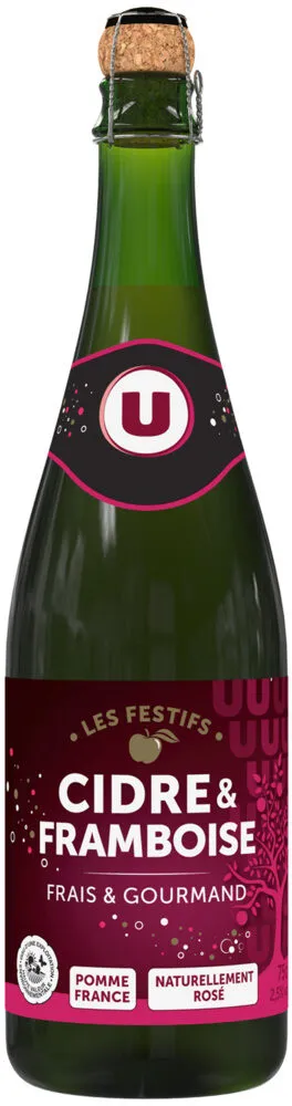 Cidre framboise Les Festifs 2,5° bouteille verre 75cl