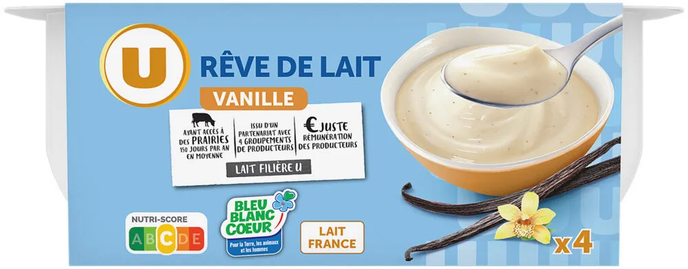 Dessert lacté Rêve de lait vanille - 4x125g