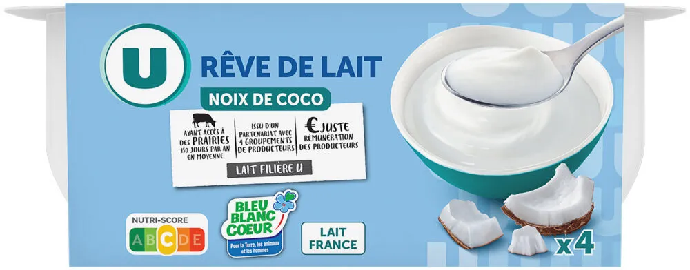 Dessert lacté Rêve de lait noix de coco 4x125g