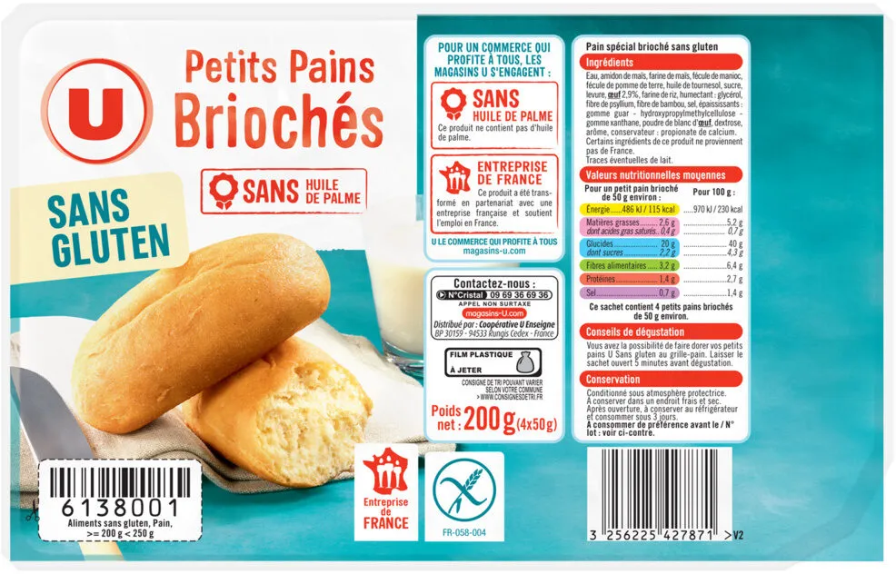 Petits pains briochés sans gluten 200g