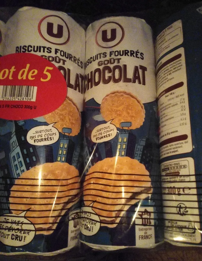 Biscuits fourrés chocolat