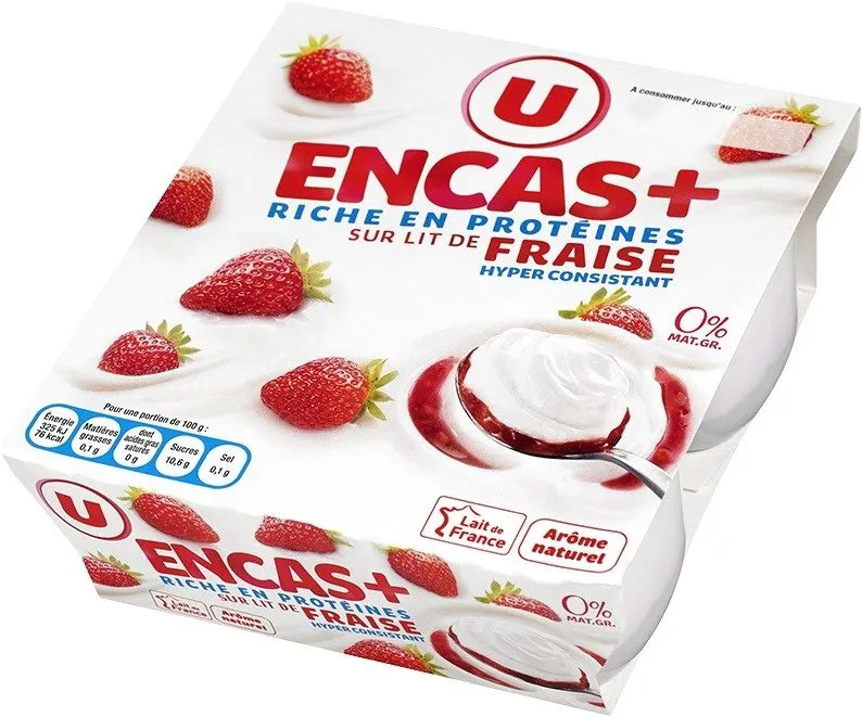 Spécialité laitière maigre à la fraise sucré aromatisé