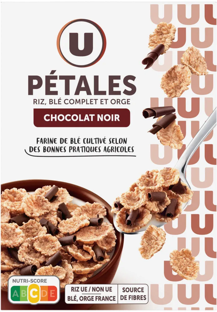 Pétales riz, blé complet et orge Chocolat Noir