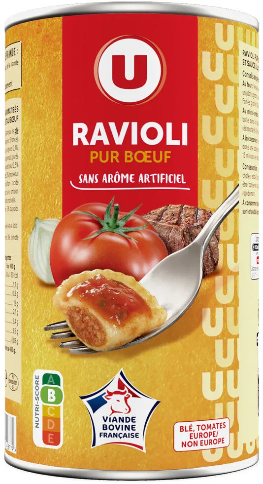 Ravioli pur boeuf 7,5% Boîte de 1,2kg