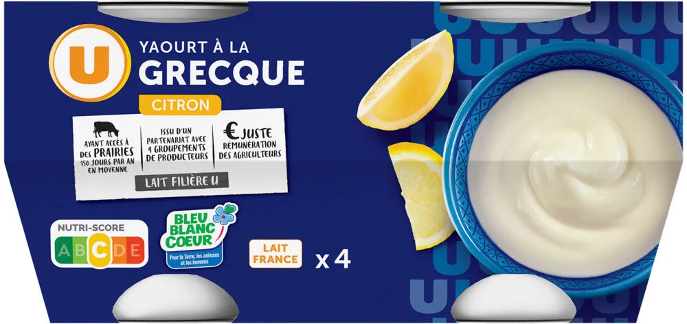 Yaourt à la grecque au citron 4X150g