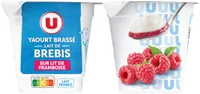 Yaourt brassé brebis sur lit de framboise 3%MG 2x125g