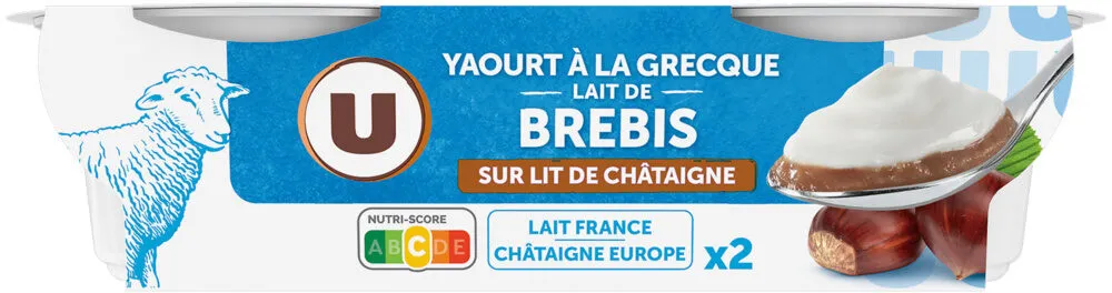 Yaourt à la grecque sur lit de châtaigne au lait de brebis 2x150g