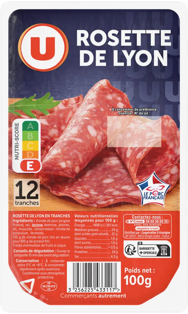 Rosette de Lyon - x12 tranches, 100g