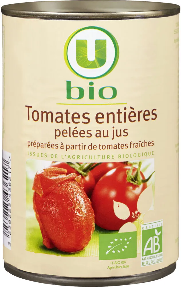 Tomates entières pelées