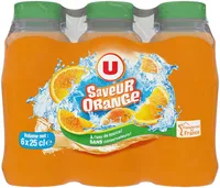 Boisson aux jus de fruits plate orange