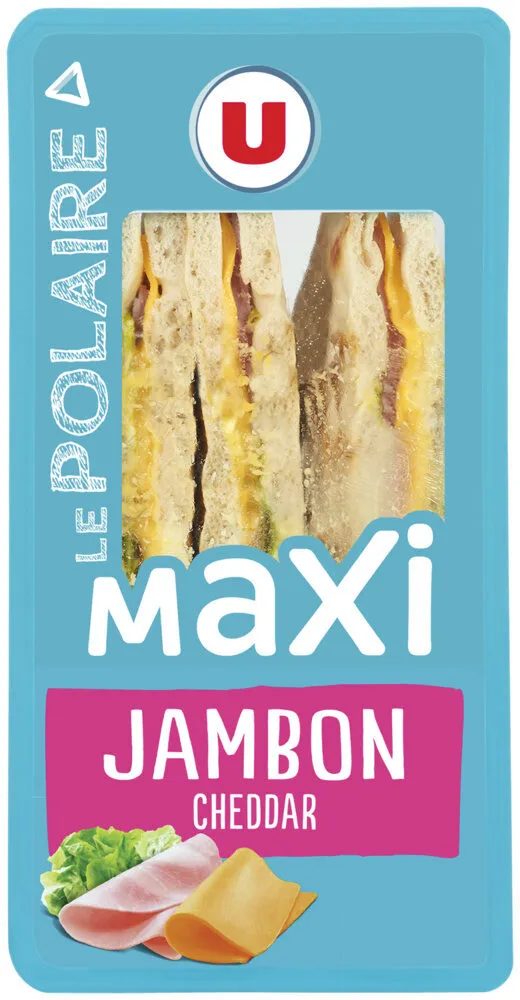 Sandwich maxi club, pain polaire, jambon cheddar, 210g