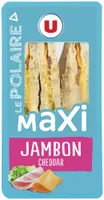 Sandwich maxi club, pain polaire, jambon cheddar, 210g