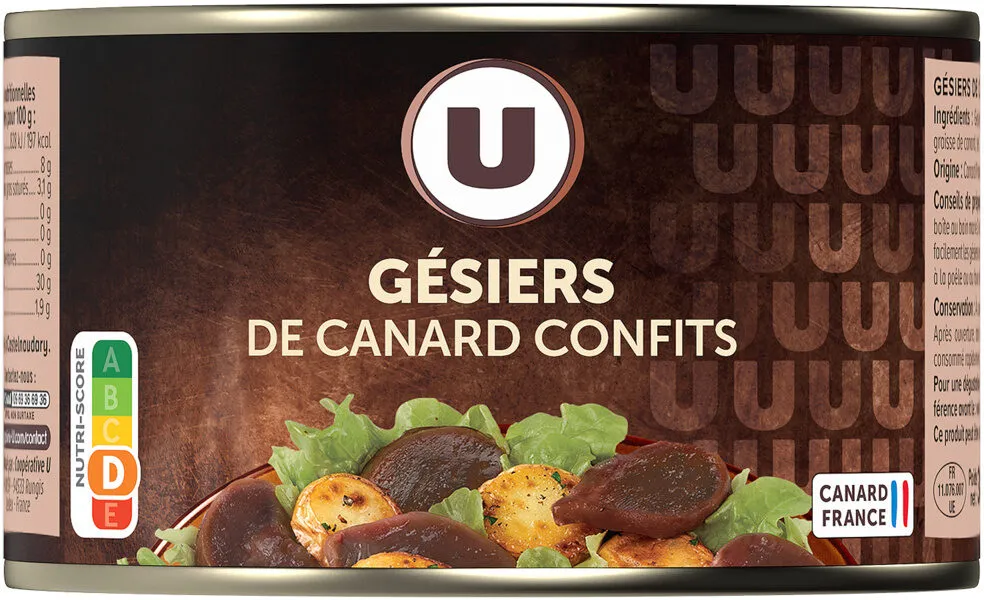 Gésiers de canard confits boîte de 213g