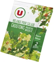 Mélange pour salade croûtons menthe basilic sauce citron