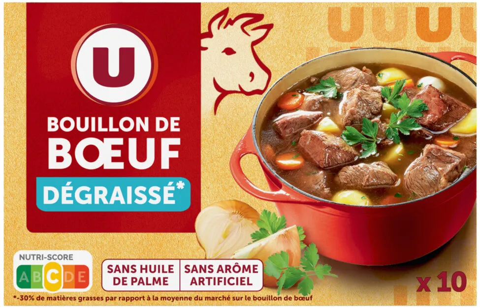 Bouillon de boeuf dégraissé 10 cubes - 100g