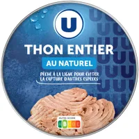 Thon entier listao pêché à la ligne boîte de 215g